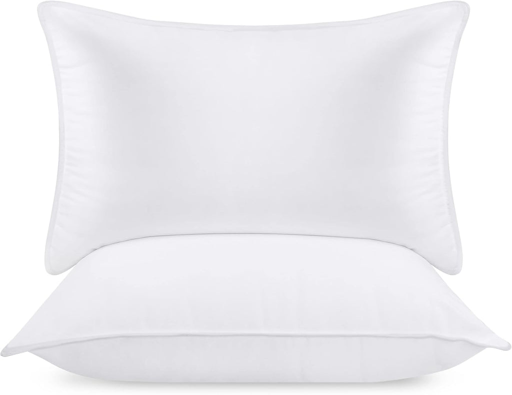 Bed Pillows for Sleeping (White), Queen Size, Set of 2, Hotel Pillow, Cooling Pillows for Side, Back or Stomach Sleepers