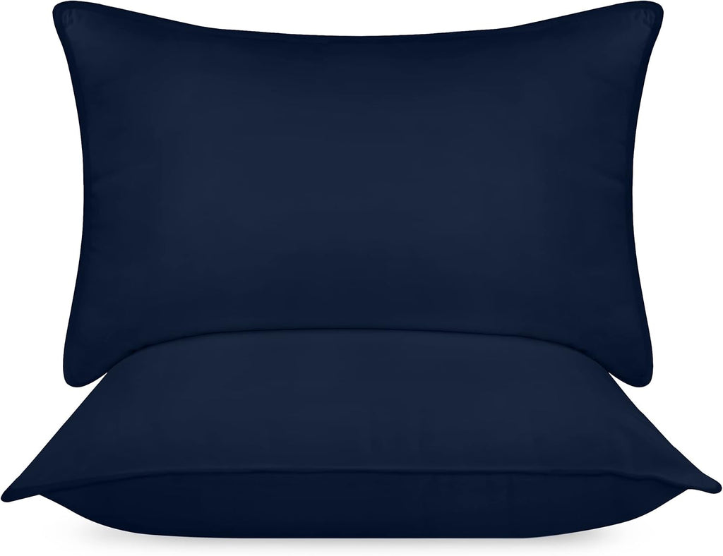 Bed Pillows for Sleeping (Navy), Queen Size, Set of 2, Hotel Pillow, Cooling Pillows for Side, Back or Stomach Sleepers