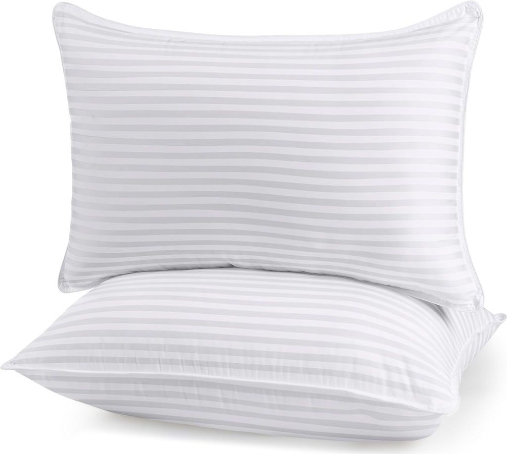 Bed Pillows for Sleeping Queen Size, 1000 Grams Filled Hotel Quality Cooling Pillows for Side, Back or Stomach Sleepers (White, Set of 2)