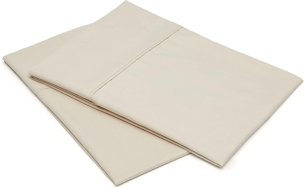 Standard Pillow Cases Set of 2 - Lightweight, Super Soft Easy Care Microfiber, Beige, 30" L x 20" W, Pillows Not Included